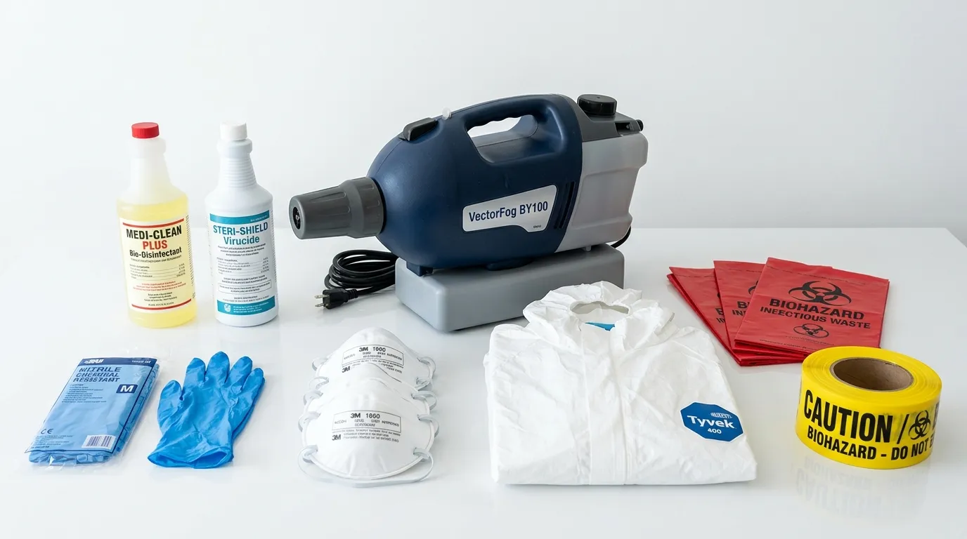 Professional biohazard remediation crew working in Crystal City